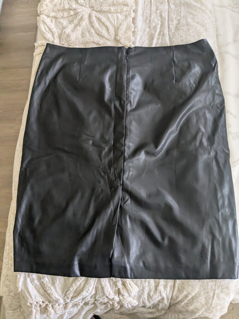 Reitmans Black Faux Leather Pencil Skirt
